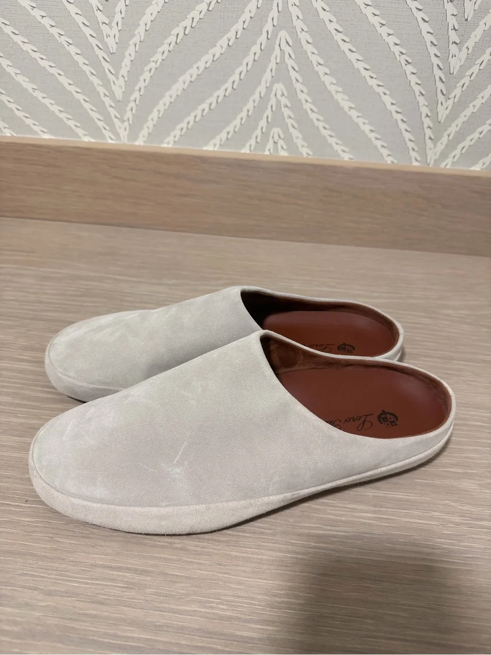Loro Piana Men’s Beige Suede Slip-On Mules Shoes Size 41 Brand New ( No Box )